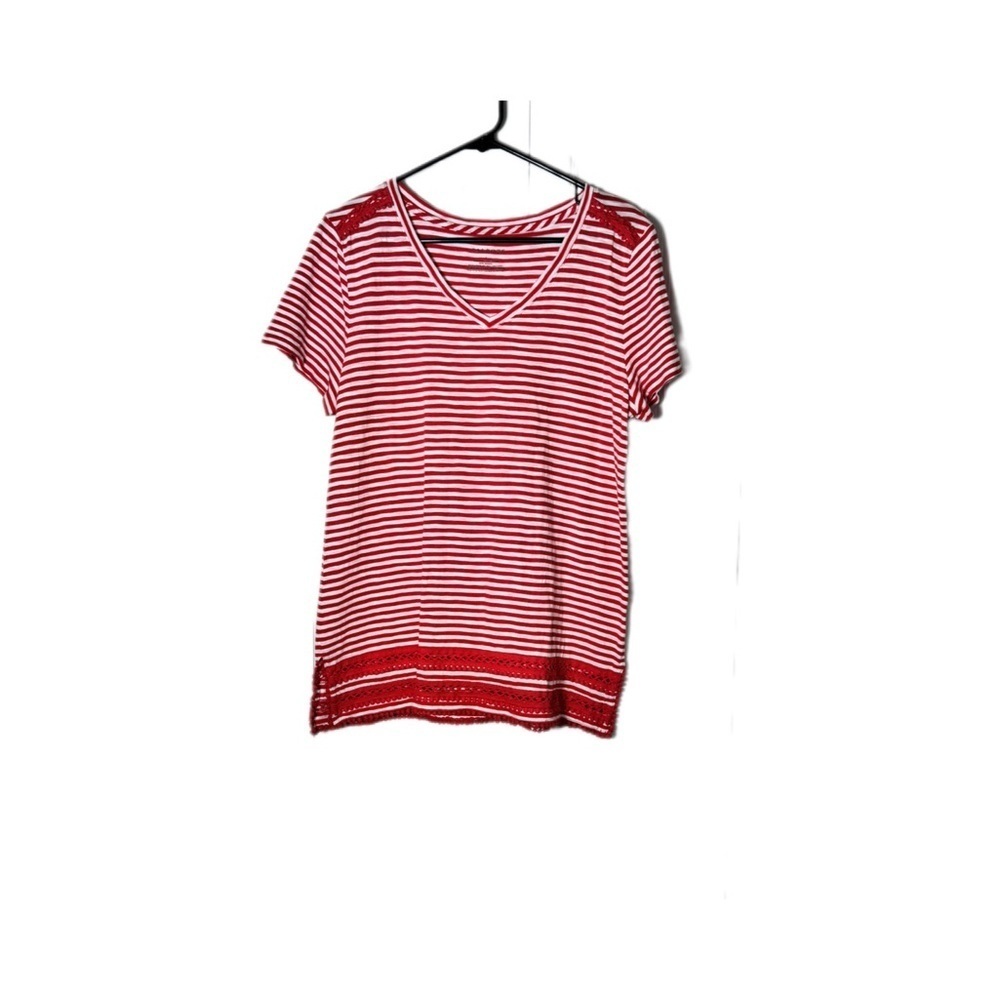 Talbots Red and White Striped T-Shirt